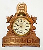 Terry Clock Co., Pittsfield, Mass., "GOOD LUCK", 30 hour cast metal alarm time piece, c1883