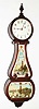 Harris and Harrington, New York, lyre banjo mahogany time piece, 8 day Chelsea weight driven movement 115614, 1918