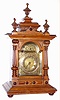 Hamburg-American Clock Co., Germany, walnut 8 day, time and strike bracket clock, c1900
