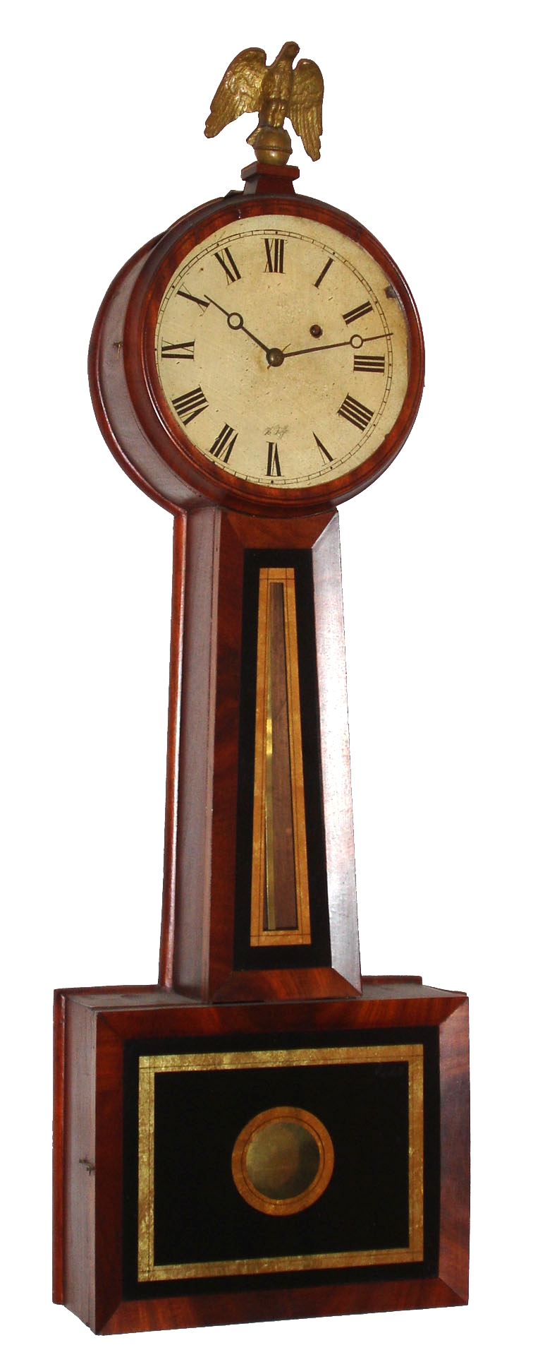 H. Tifft, North Attleboro, Mass., cherry 8 day weight driven time only wall clock, c1850 — Antique Clocks Price Guide
