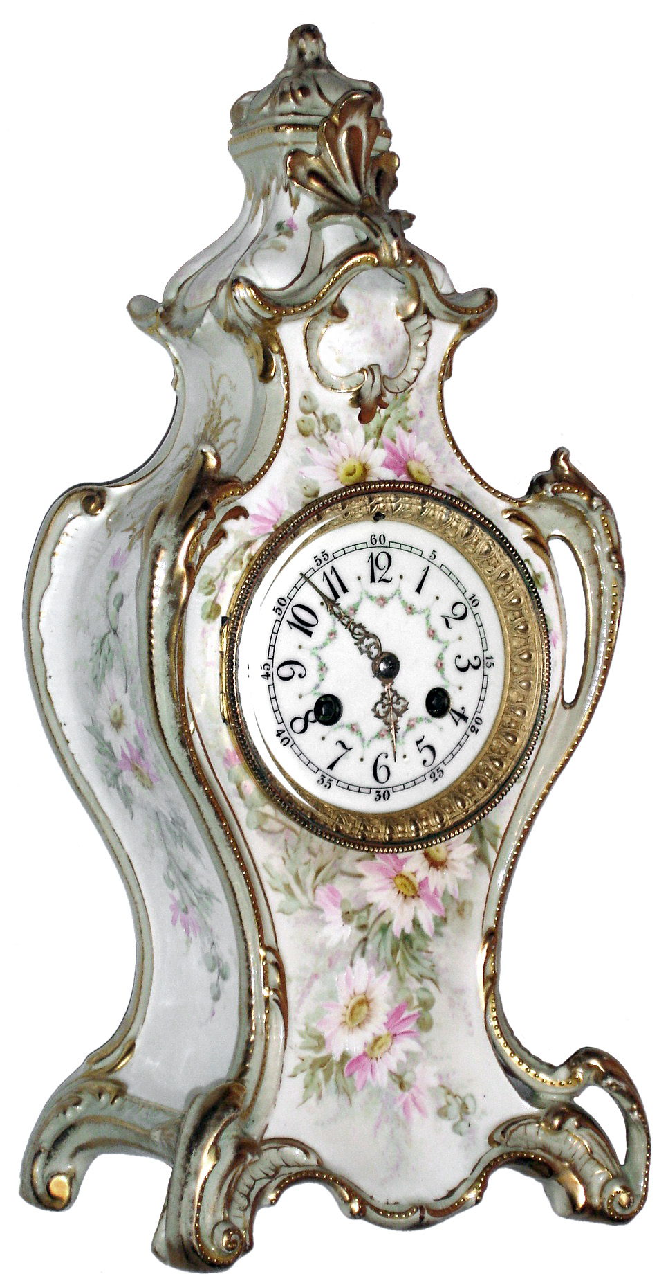 French, 8 day, time and strike, porcelain mantel clock, c1900 — Antique Clocks Price Guide