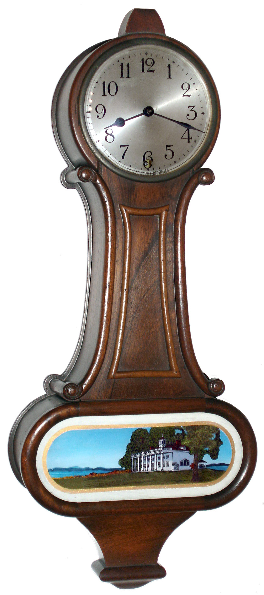 New Haven Clock Co., New Haven, Conn., "Wayland", 8 day, banjo timepiece, c1923. — Antique Clocks Price Guide