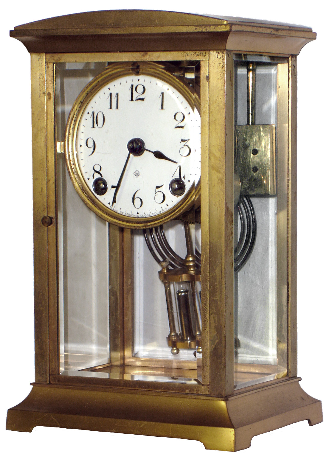 Ansonia Clock Co., New York, NY, 8 day, time and strike, crystal regulator, c1914 — Antique Clocks Price Guide