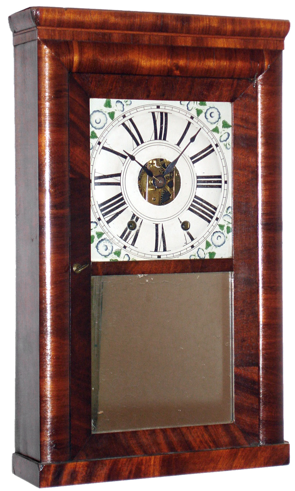 Daniel Pratt, Jr., Reading, Mass., 30 hour, time and strike, iron back plate spring Brewster and Ingrahams movement, c. 1845 — Antique Clocks Price Guide