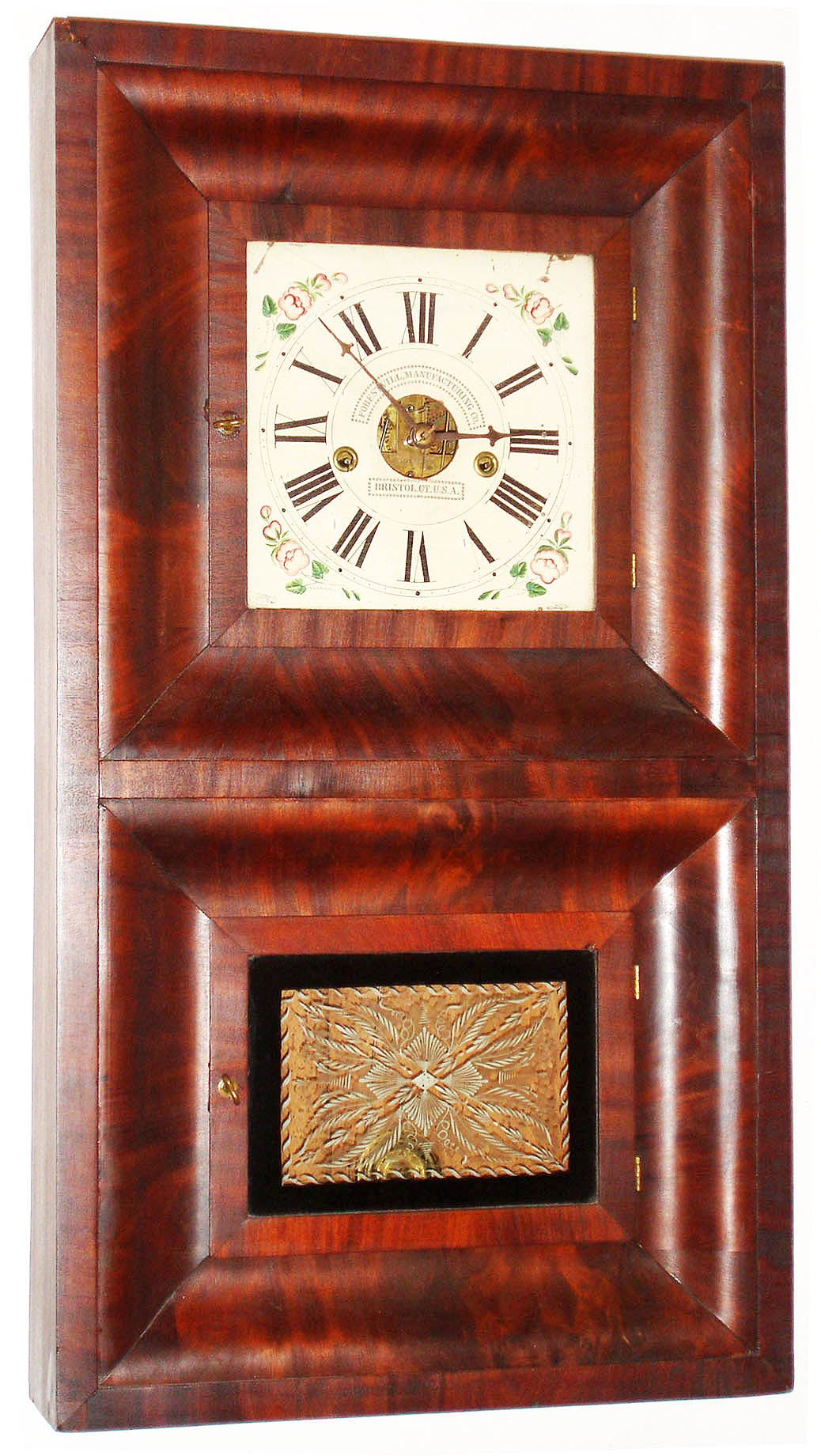 Forestville Mfg. Co., Forestville, Conn., 8 day, time and strike OG on OG shelf clock, c1845 — Antique Clocks Price Guide