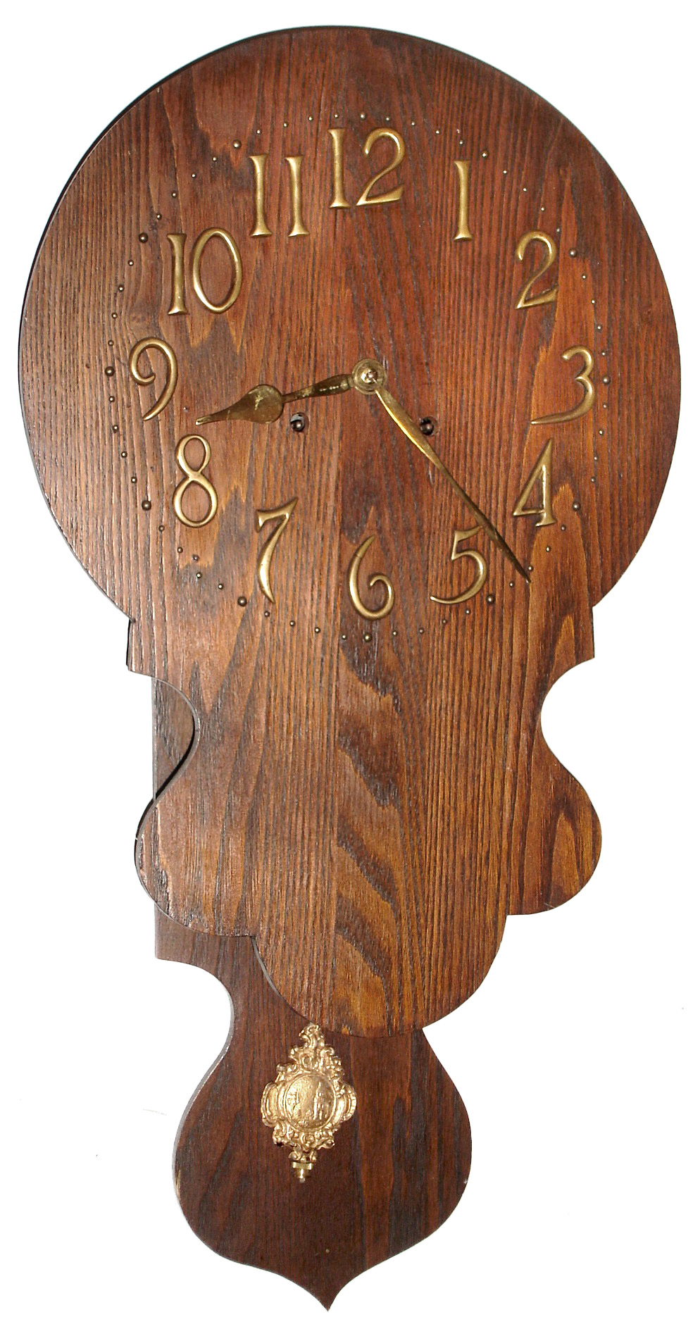 Waterbury Clock Co., Waterbury, Conn., "Den No. 2" dark oak, 8 day, time and strike, wall clock, c1910 — Antique Clocks Price Guide