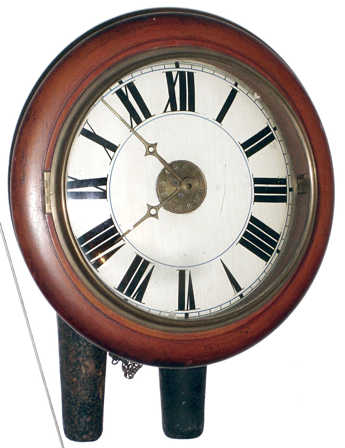 German Black Forest 30 hour wooden time and alarm two-weight wall or "postal" clock, c1870 — Antique Clocks Price Guide