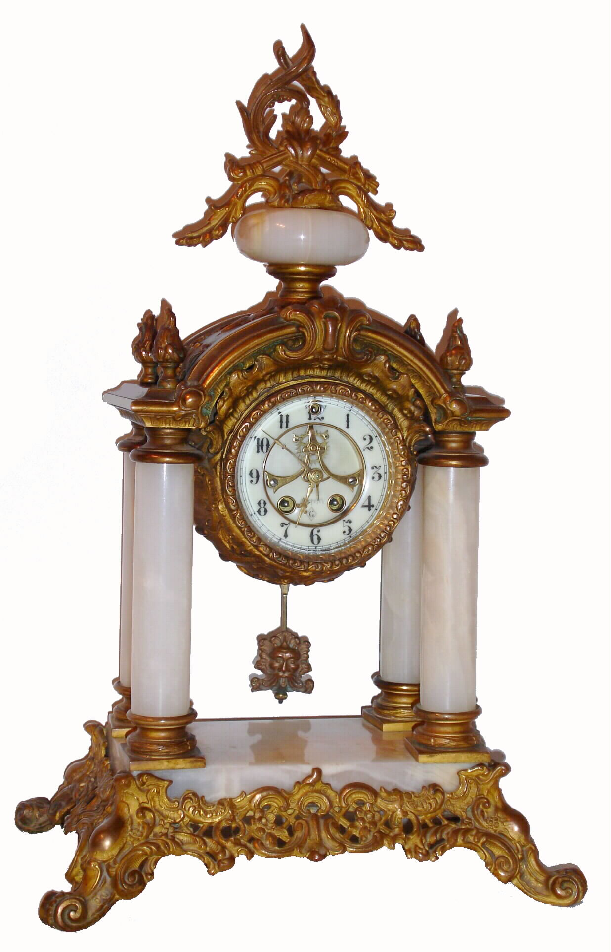 Wm. L. Gilbert Clock Co., Bristol, Conn, "TUSCAN" portico clock in the French style, c1900 — Antique Clocks Price Guide