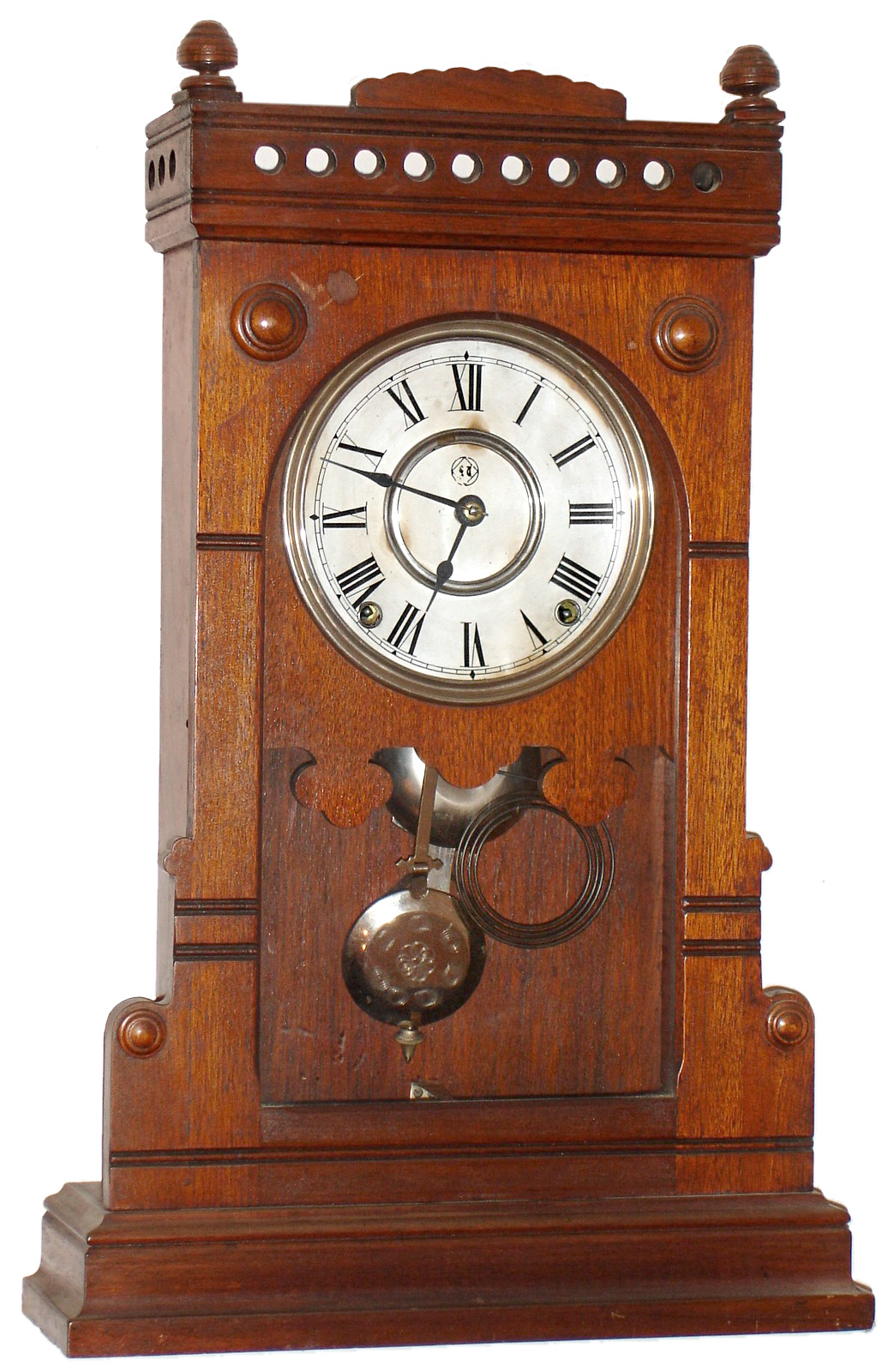 Seth Thomas Clock Co., Thomaston, Conn., "Boston", 8 day, time and strike, walnut city clock, c1879 — Antique Clocks Price Guide