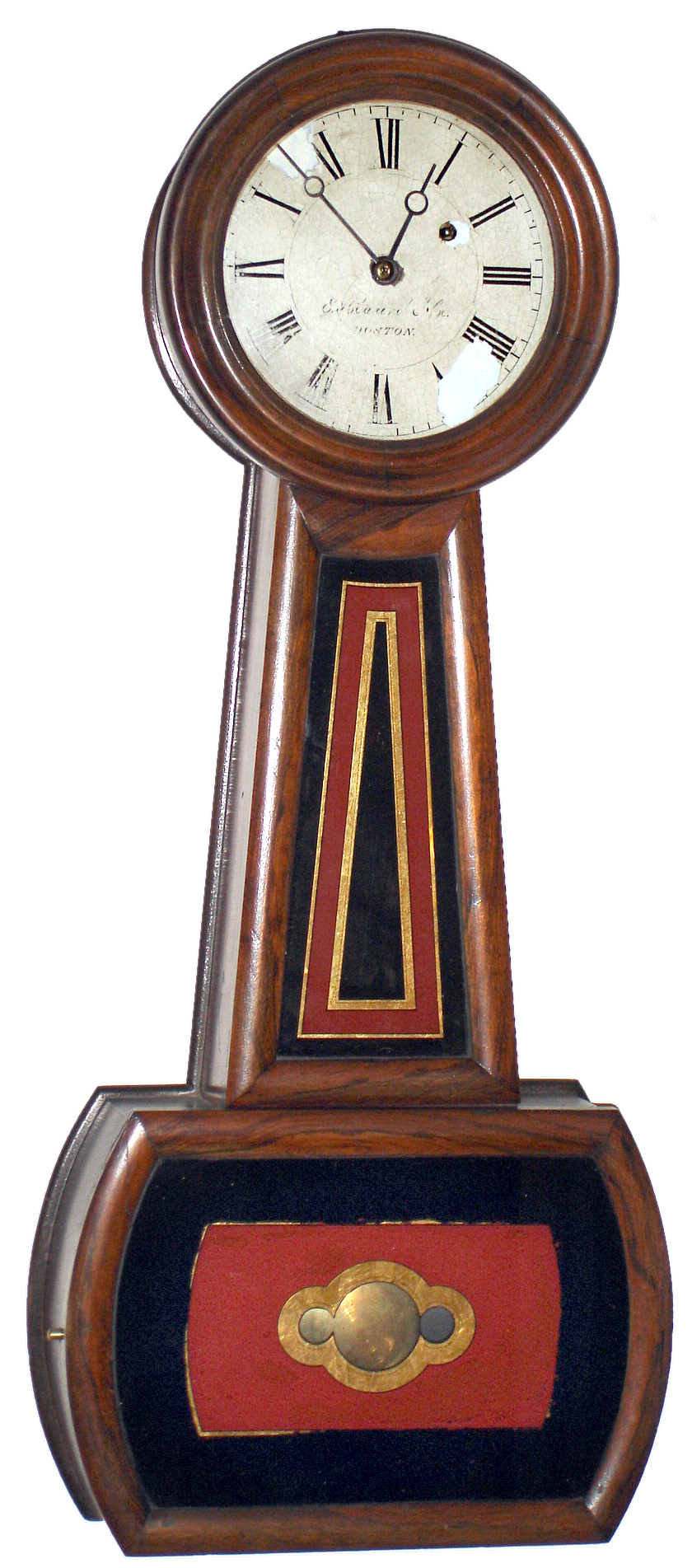 E. Howard and Co., Boston, Mass., "Regulator No. 5" grain painted, weight driven, 8 day, banjo timepiece, c1880 — Antique Clocks Price Guide