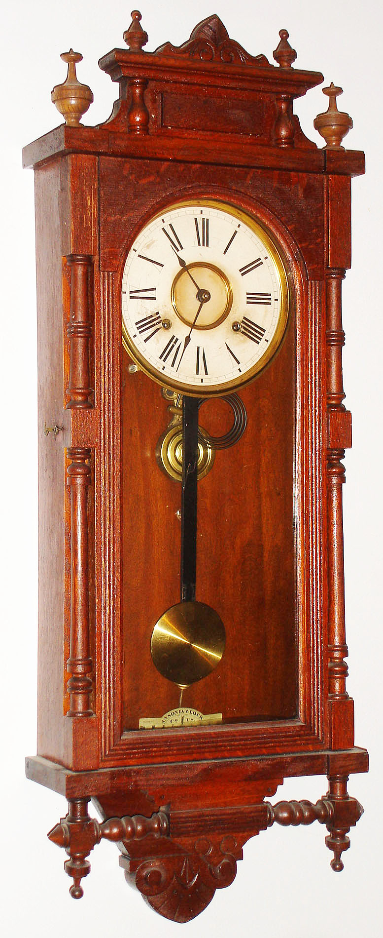 Ansonia Clock Co., New York, NY, "Queen Elizabeth" oak, 8 day, time and strike, wall clock, c1901 — Antique Clocks Price Guide