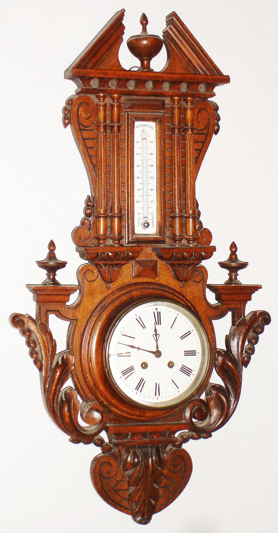 French walnut, 8 day, time and strike, hanging cartel clock, c1890 — Antique Clocks Price Guide