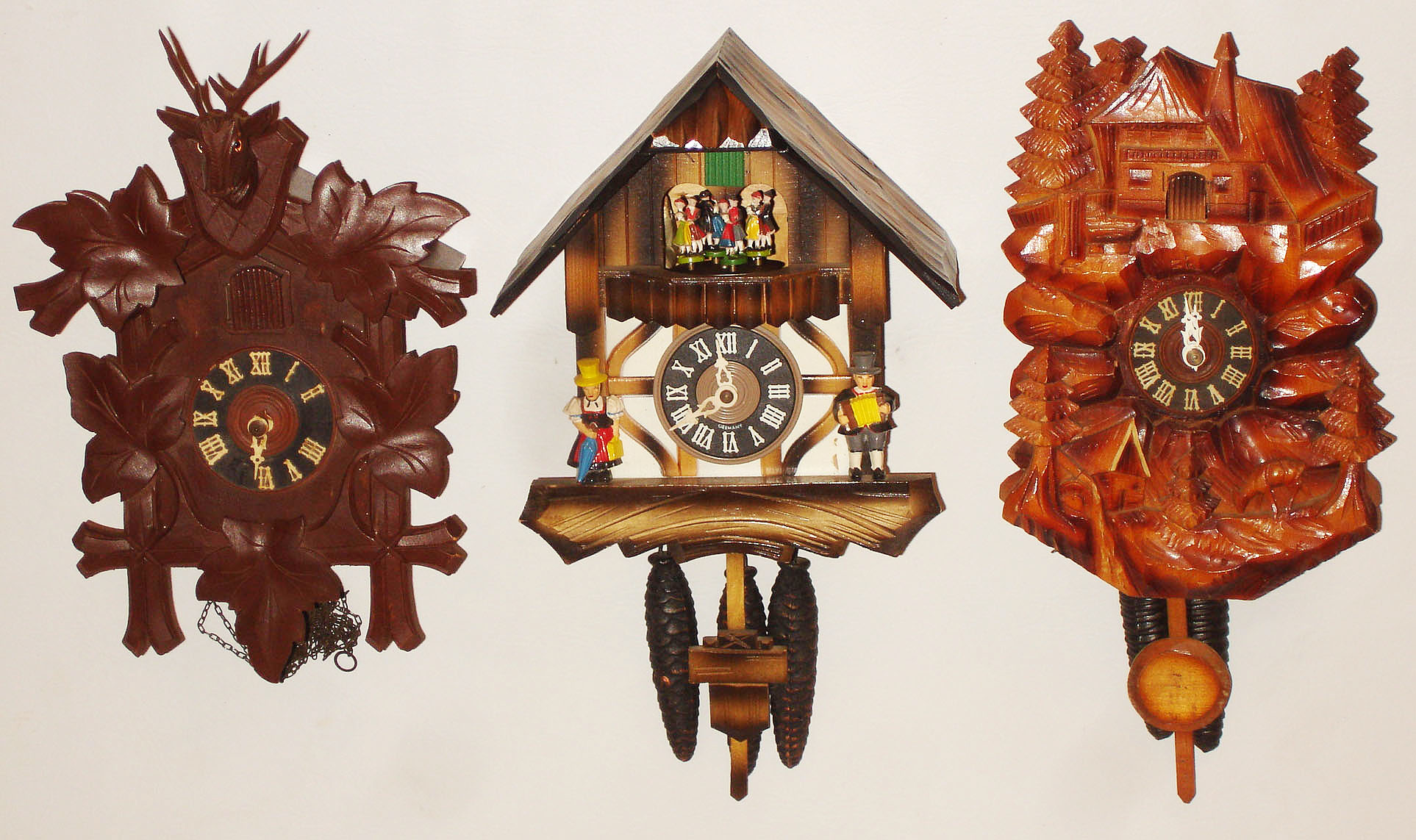 Clocks- 3 (Three) modern German cuckoo clocks, later 20th century — Antique Clocks Price Guide