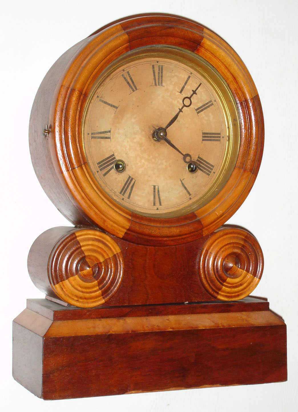 E. Ingraham and Co., Bristol, Conn., "Grecian Mosaic", 8 day, time and strike mantel clock. 1869 — Antique Clocks Price Guide