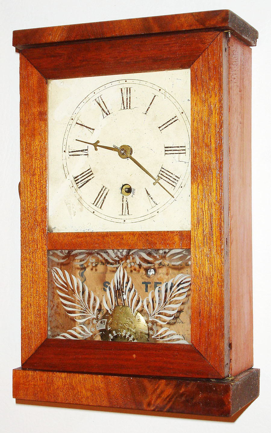 S. B. Terry, 30 hour, cottage timepiece with a ladder type movement, c1851. — Antique Clocks Price Guide