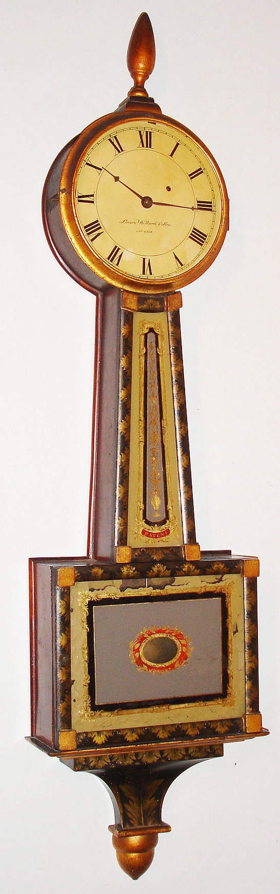 Simon Willard and Son, No. 4365, 8 day, stenciled banjo or patent timepiece, c1825. — Antique Clocks Price Guide