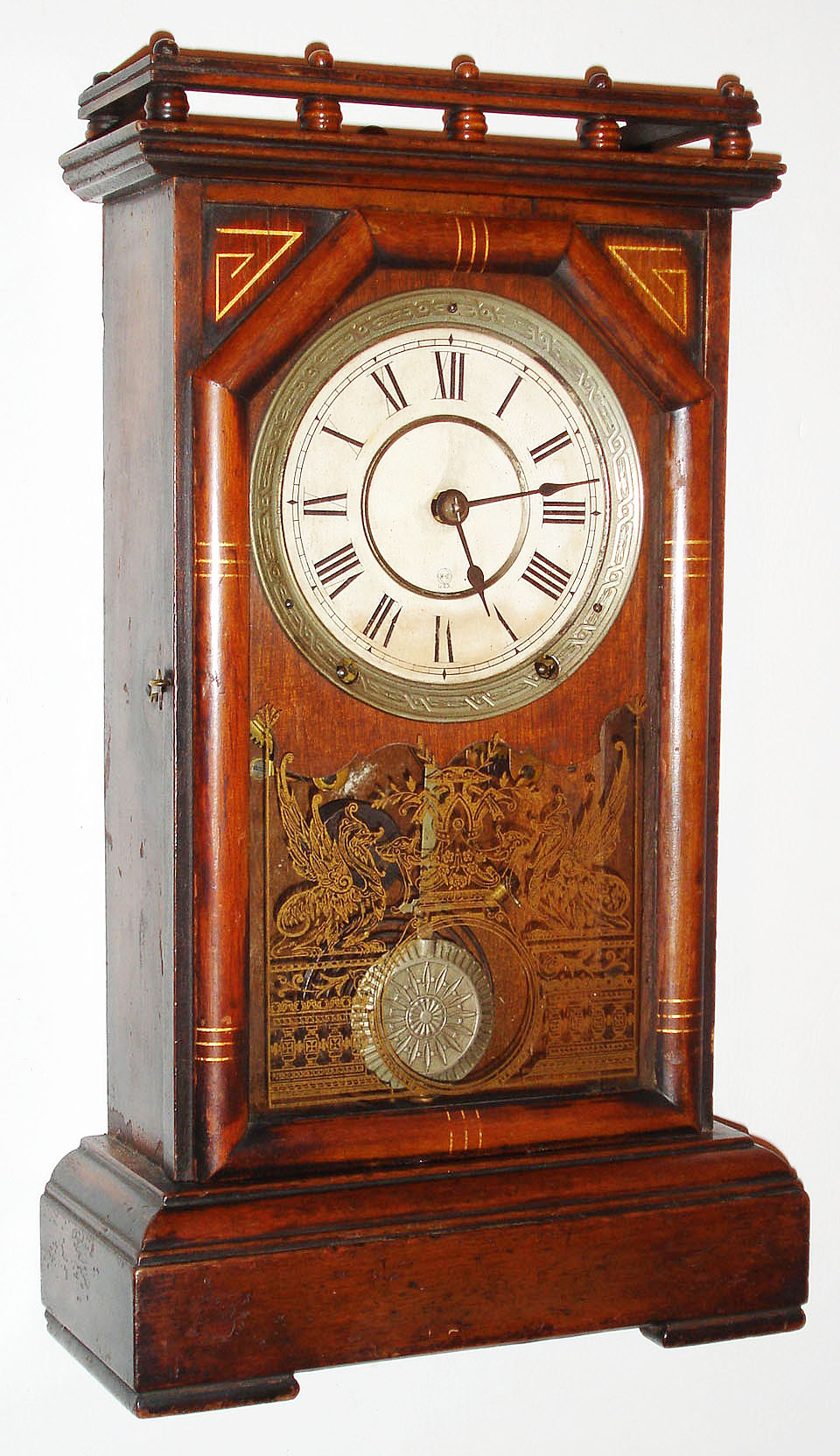 Seth Thomas Clock Co., Thomaston, Conn., "Omaha", 8 day, time and strike city series mantel clock, dated 1890 — Antique Clocks Price Guide