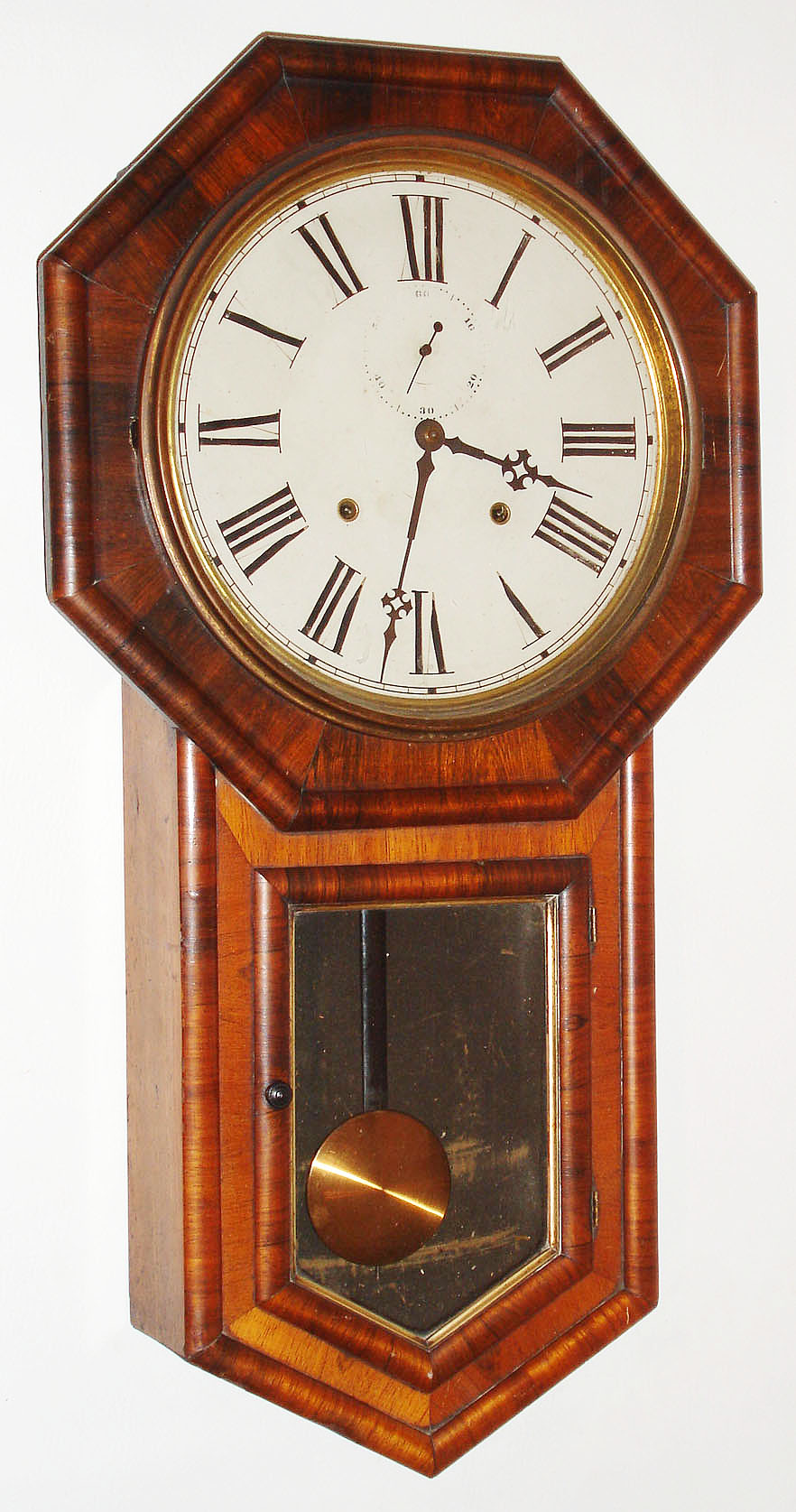E.N. Welch Mfg. Co., Forestville, Conn., "Verdi", 8 day, time and strike with half-hour strike long drop regulator wall clock, c1880 — Antique Clocks Price Guide