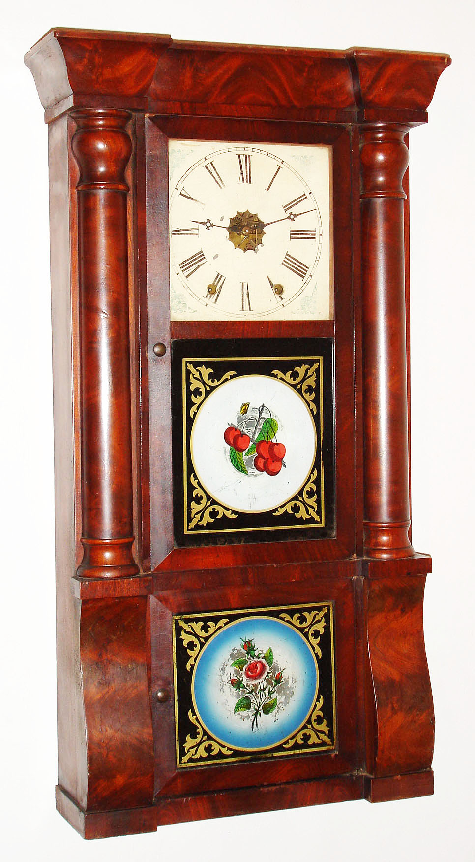 Jerome and Co., New Haven, Conn., 8 day, time and strike column and cornice shelf clock, c1870 — Antique Clocks Price Guide