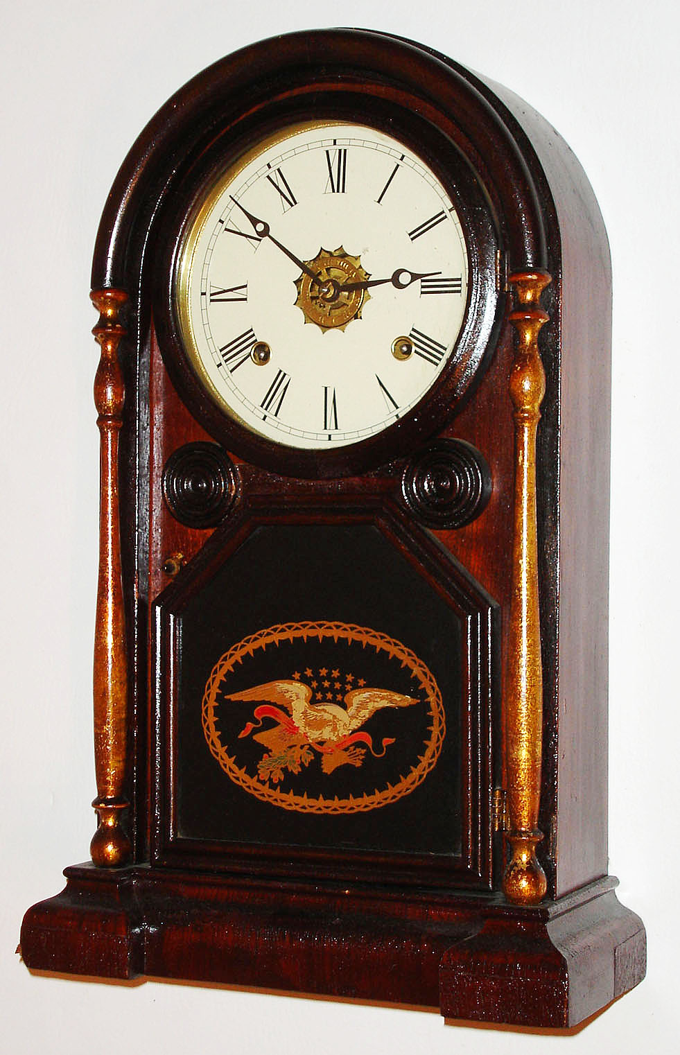 Welch, Spring and Co., Forestville, Conn., "Italian No. 1", 8 day, time and strike/alarm mantel clock, c1878. — Antique Clocks Price Guide