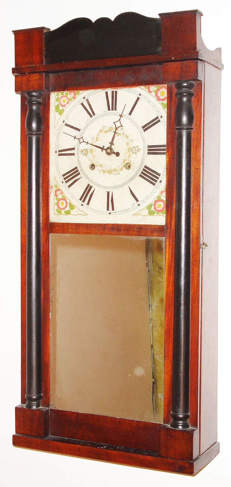 Pratt and Frost, Reading, Mass., half-column and splat clock now fitted with an, 8 day, brass movement. — Antique Clocks Price Guide