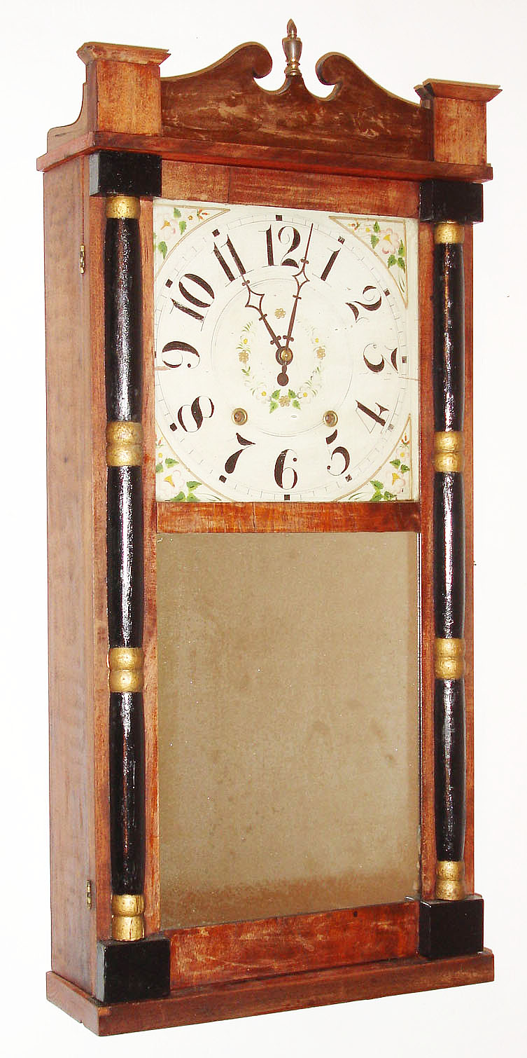 David Dutton, Mount Vernon, New Hampshire, 30 hour, time and strike, wood movement half column and splat shelf clock, c1835 — Antique Clocks Price Guide