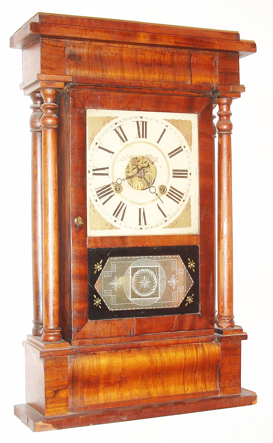 Sperry and Shaw, New York, 30 hour, time and strike, 4-column weight shelf clock, c1845 — Antique Clocks Price Guide