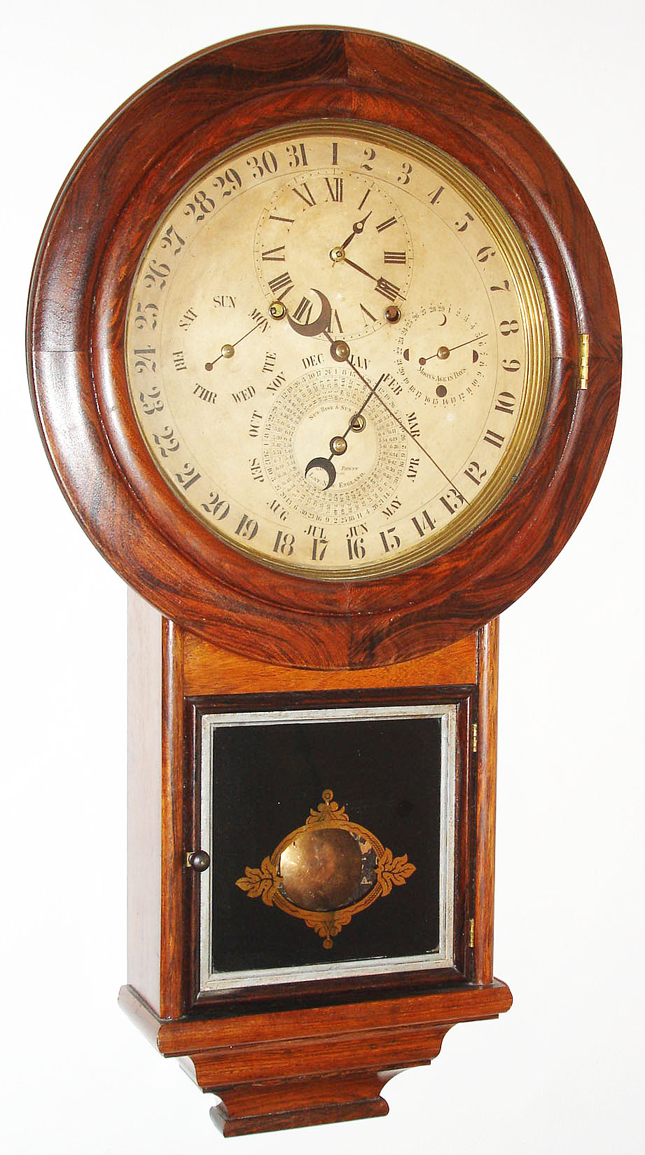 Welch, Spring and Co., "Gale Drop Calendar Model No. 2", 8 day, time and strike calendar clock, c1875. — Antique Clocks Price Guide
