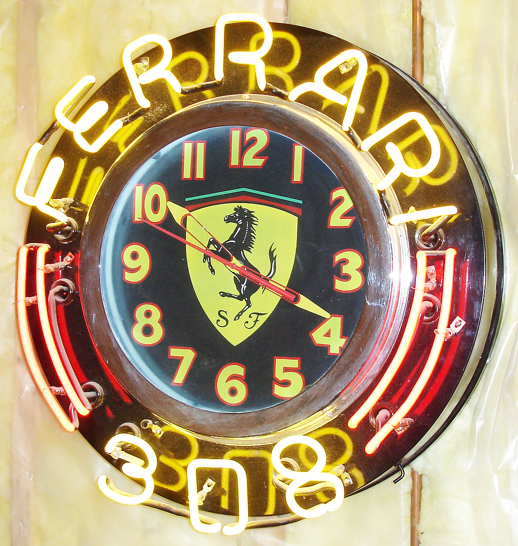 Ferrari electric neon wall clock, c1985 — Antique Clocks Price Guide