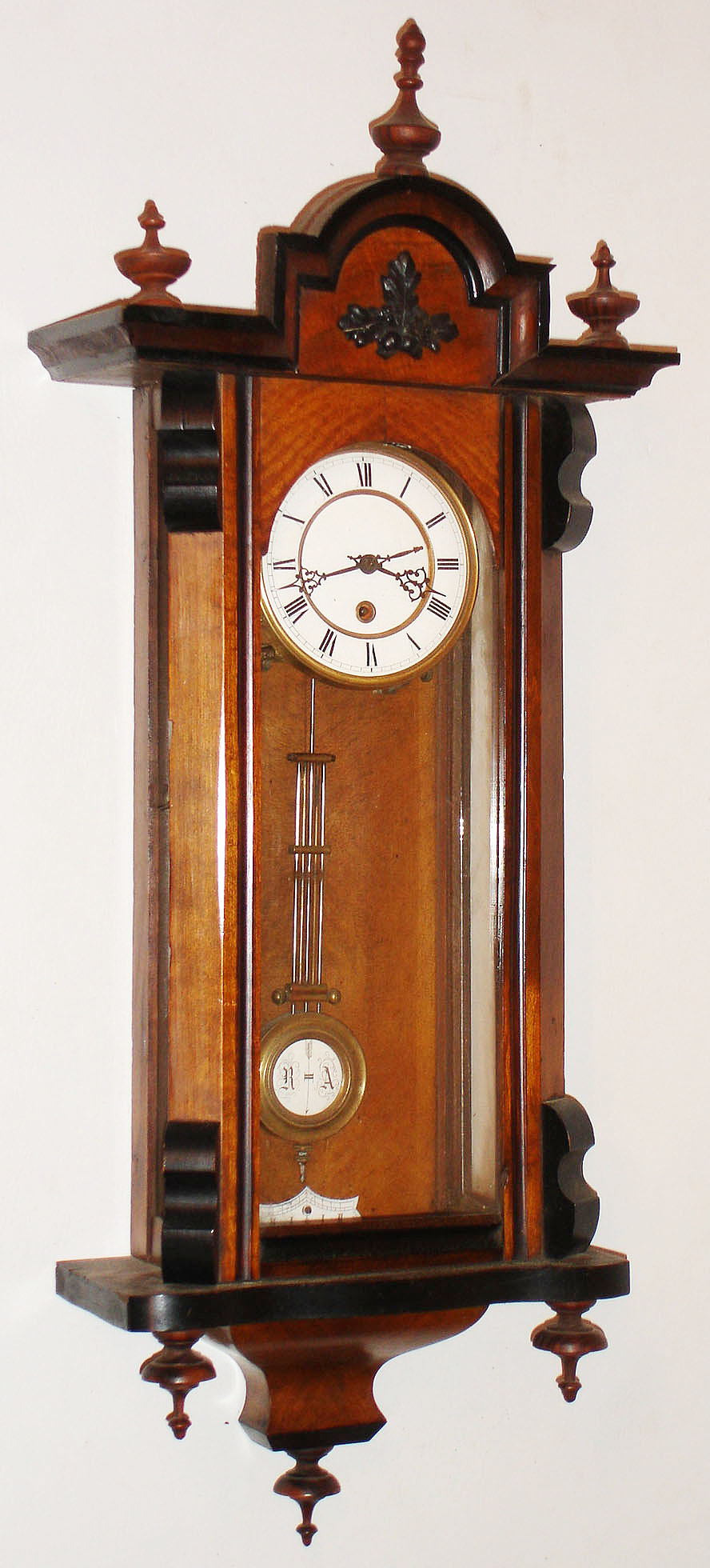 Lenzkirch, Germany, walnut, 8 day, time only, spring wound regulator wall clock, c1862 — Antique Clocks Price Guide
