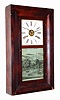 Forestville Clock Co., 30 hour, time and strike, brass movement with separate alarm OG shelf clock, c1850