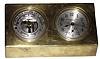 Chelsea Clock Co., Boston, Mass., "Hamilton" brass desk model, 8 day clock and barometer, 1927