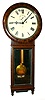 Seth Thomas Clock Co., Thomaston, Conn., "Regulator No. 1" wall clock, 8 day, time only, weight driven movement in a walnut and walnut veneer case with gold leafed molding round lower glass and painted metal dial, dated 1884