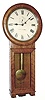 Seth Thomas Clock Co., Thomaston, Conn., "Regulator No. 2" wall clock, 8 day, time only, weight driven movement in an oak case with painted metal dial, c1890