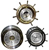 Barometers- 3 (Three) marine metal case aneroid instruments: Chelsea; Waterbury "Barometer No. 10"; and Salem; 20th century