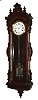 Ansonia Clock Co., Ansonia, Conn., "Regulator No. 14" variant wall clock, 8 day, time only, weight driven Swiss pinwheel deadbeat movement with sweep seconds and a mercury pendulum in a walnut case with white enamel dial, c1883