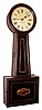 Wallace Goodwin, North Attleboro, Mass., "Banjo" wall clock, 8 day, time only, weight driven movement in a grain painted case with paper on zinc dial signed "W. GOODWIN NORTH ATTLEBORO Mass.SS.", c1850