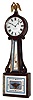 Banjo clock, Massachusetts, 8 day mahogany weight driven wall hanging timepiece with T bridge suspension, dial signed "Simon Willard, Boston", first half 19th Century..