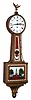 Smiths, Great Britain, 3/4 size 8 day gold front mahogany banjo timepiece, 20th century