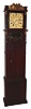 Jared Arnold, Amber NY, mahogany, 8 day, time and strike, weight driven floor clock, converted from shelf clock, c1832