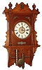 Waterbury Clock Co., Waterbury, Conn., oak, 8 day, time and strike, weight driven open well wall clock, c1893