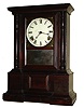 Atkins Clock Co., Bristol, Conn., "London", 8 day, time and strike, rosewood veneer shelf clock, c1870