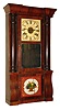 Seth Thomas Clock Co., Thomaston, Conn., rosewood veneer 8 day weight driven time and strike column and cornice shelf clock, c1870