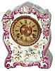 Ansonia Clock Co., New York, NY, "Chemung", 8 day, time and strike, porcelain mantel clock, c1901