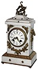 French white marble and bronze, 8 day, time and strike, mantel clock, c1905