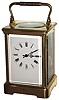 French brass and glass, 8 day, time and strike, carriage clock, c1900