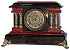 Seth Thomas Clock Co., Thomaston, Conn., Adamantine red and black marble look, 8 day, time and strike, mantel clock, c1909