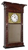 Asa Munger, Auburn NY, 8 day, time and strike shelf clock with ironing board top, c1830.