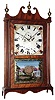 Lucius B. Bradley, Watertown, Conn., 8 day, time and strike Salem Bridge movement pillar and scroll shelf clock, c1825.