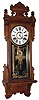 Wm. L. Gilbert Clock Co., Winsted, Conn., "Thespian", 8 day, time and strike, walnut wall clock, c1910